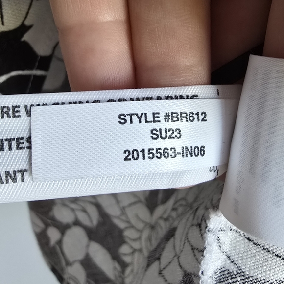 J.Crew, New Amber Black White Classic Floral Linen Halter Tank Top Size Large - Picture 10 of 12